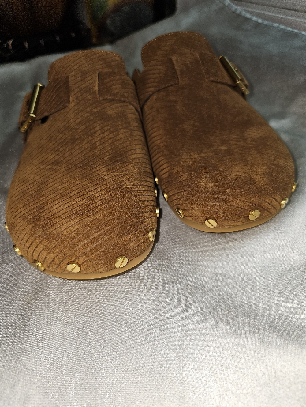 Veronica Beard Women's Fern Hazelwood Suede Clog Sz 10 - Picture 5 of 12